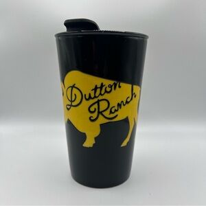 zak! Yellowstone Dutton Ranch Black Yellow Decorated Travel Mug-NEW!